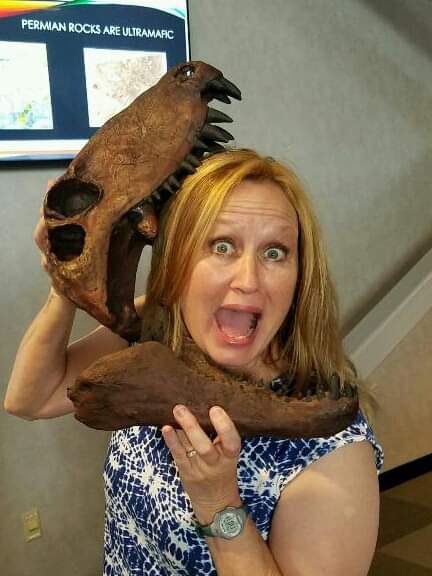 Pam Plunkett with animal skull
